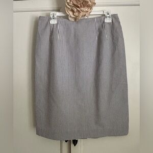 Talbots Blue Stripe Pencil Skirt Knee-Length Workwear